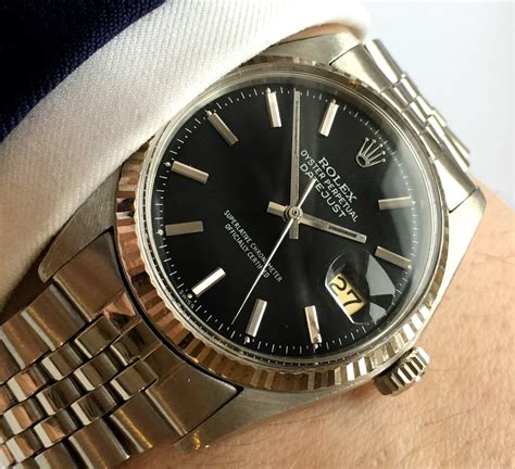 rolex ladies datejust black dial|rolex datejust black dial vintage.